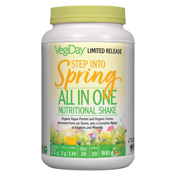 Container of VegiDay Step into Spring Organic All In One Shake & Go 900 Grams