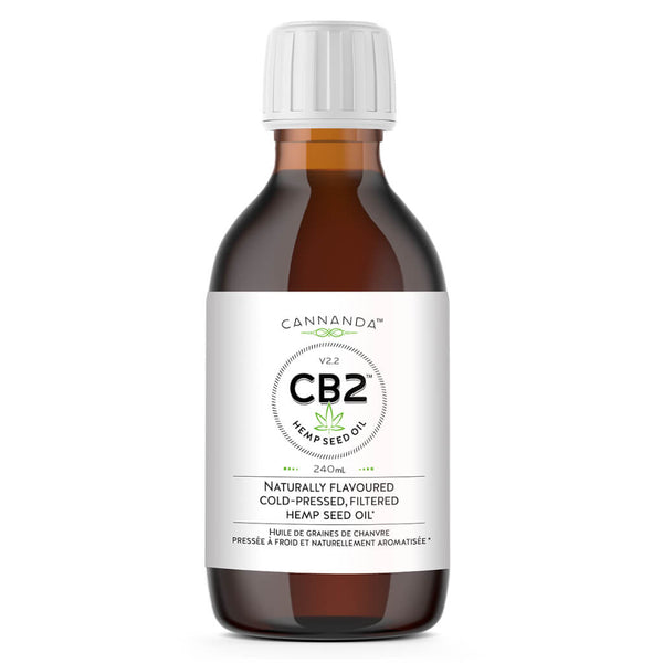 Bottle of Cannanda CB2 Hemp Seed Oil 8 Ounces