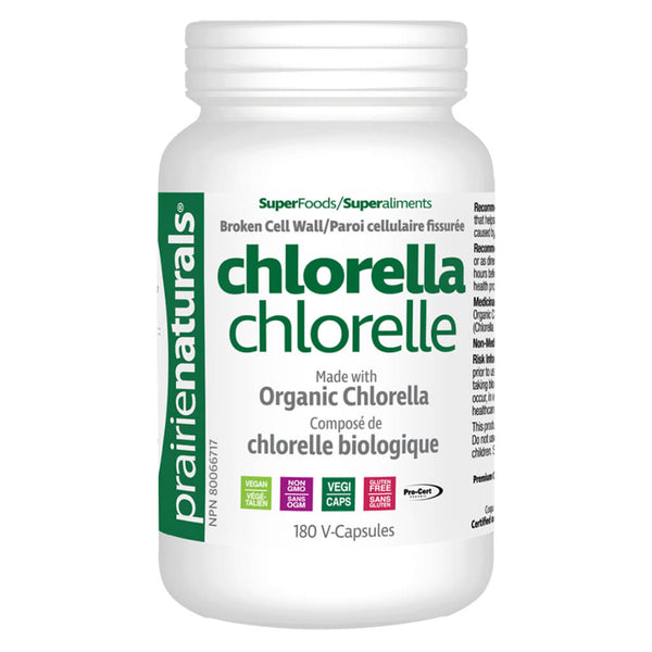 Bottle of Organic Chlorella (180 Vegetable Capsules)