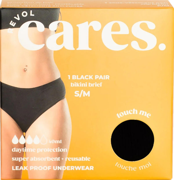 Revol Cares 1 Pair Black Leak Proof Bikini S/M