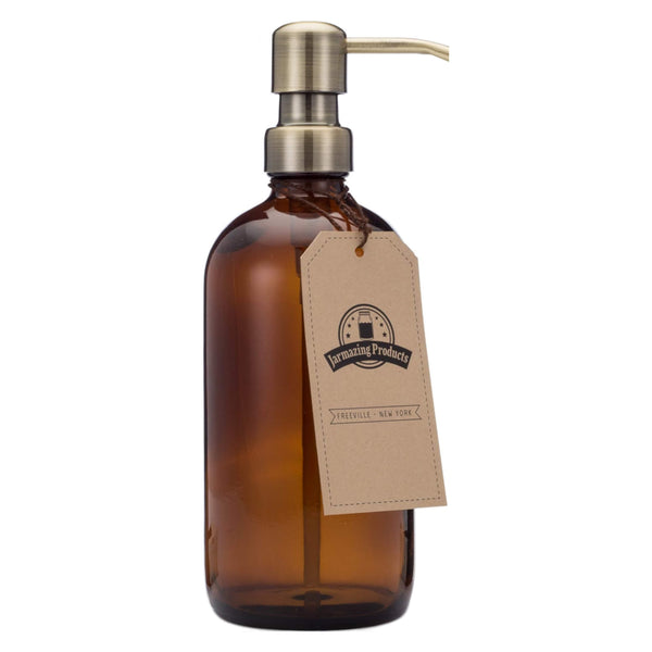 Jarmazing - Amber Glass Bottle & Soap & Lotion Pump | Optimum Health Vitamins, Canada