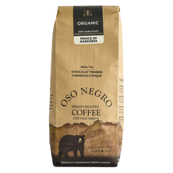 Bag of Oso Negro Coffee Prince of Darkness Very Dark Roast 454 Grams