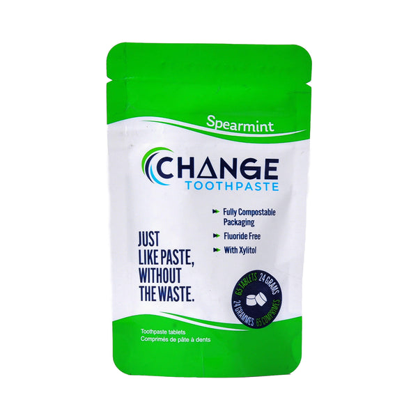 Change Toothpaste Spearmint Toothpaste Tablets 65 Tablets 24 Grams | Optimum Health Vitamins, Canada
