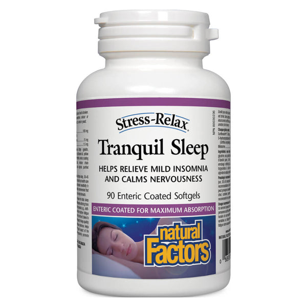 Bottle of Stress-Relax® Tranquil Sleep 90 Enteric-Coated Softgels