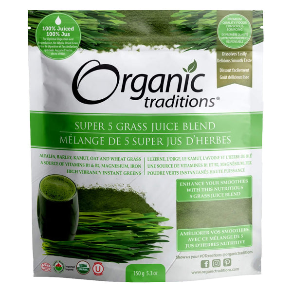 Organic Traditions Organic Super 5 Grass Juice Blend