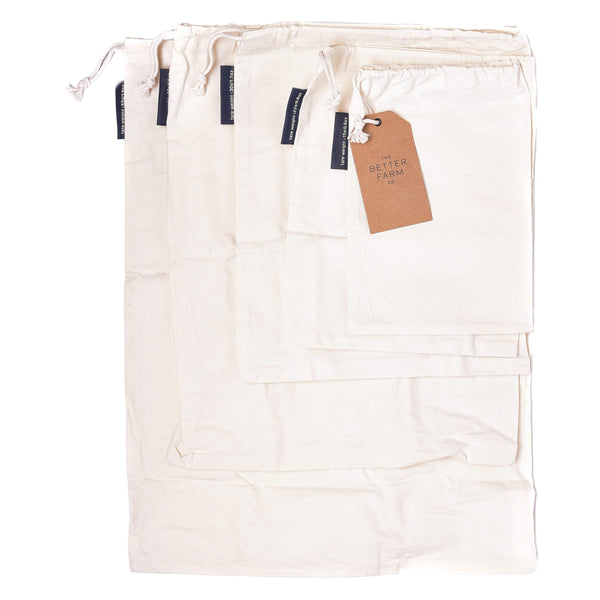 The Better Farm - Organic Cotton Bulk Bags, Set of 5 | Optimum Health Vitamins, Canada