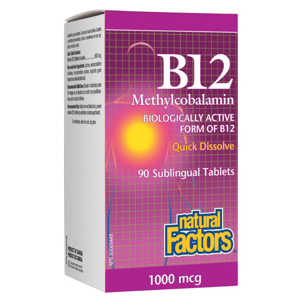 B-12 Methylcobalamin 1000 mcg 90 Sublingual Tablets